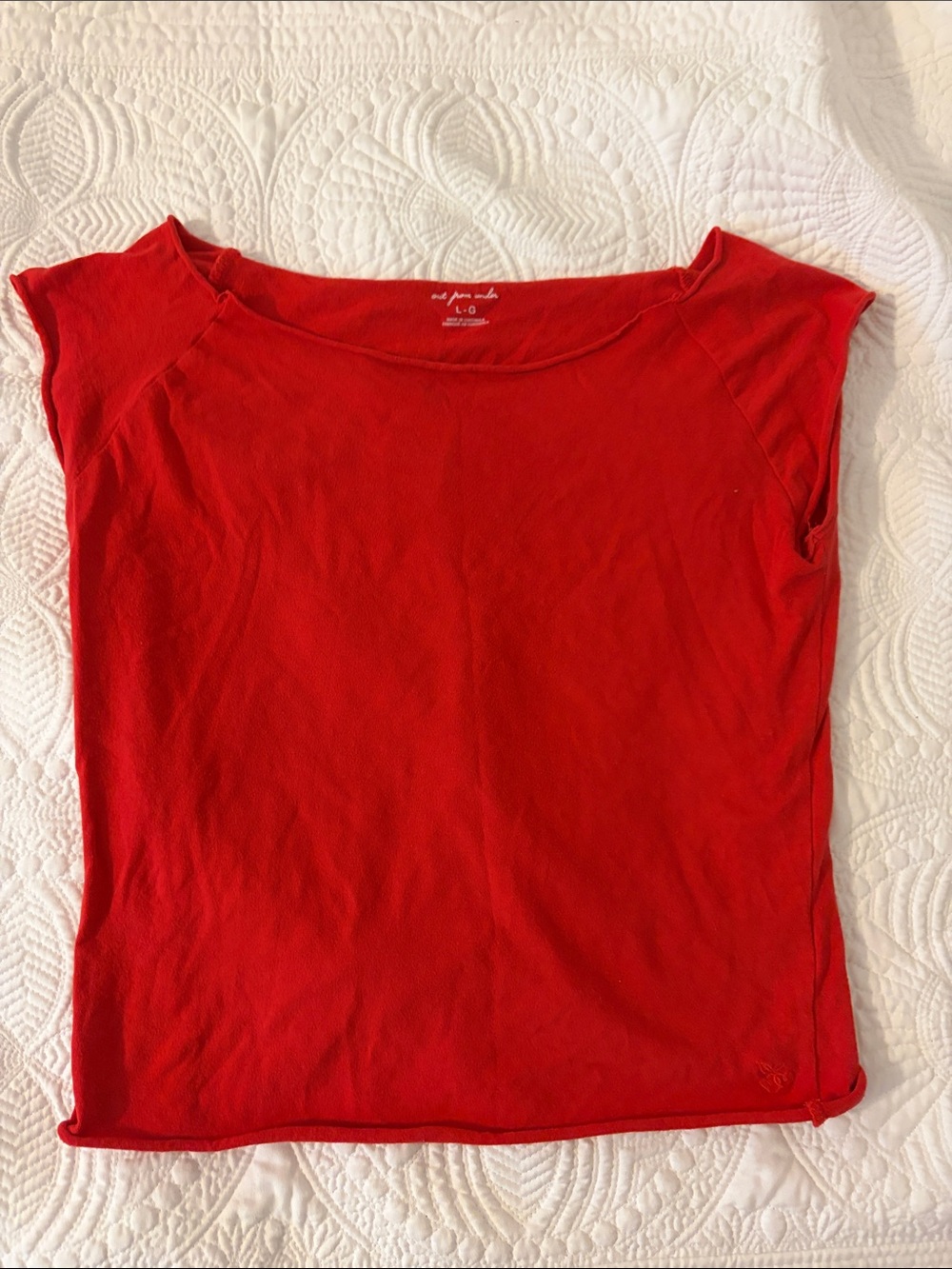 Urban Outfitters Red Scoop-Neck Short Sleeve Tee